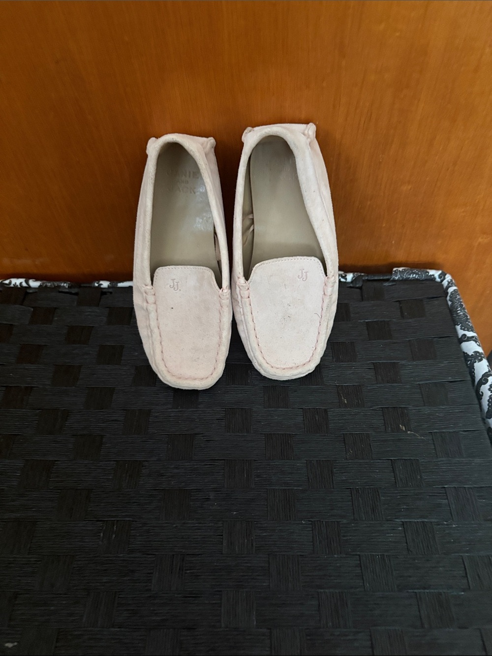 Janie and Jack Blush Suede Moccasin Loafers